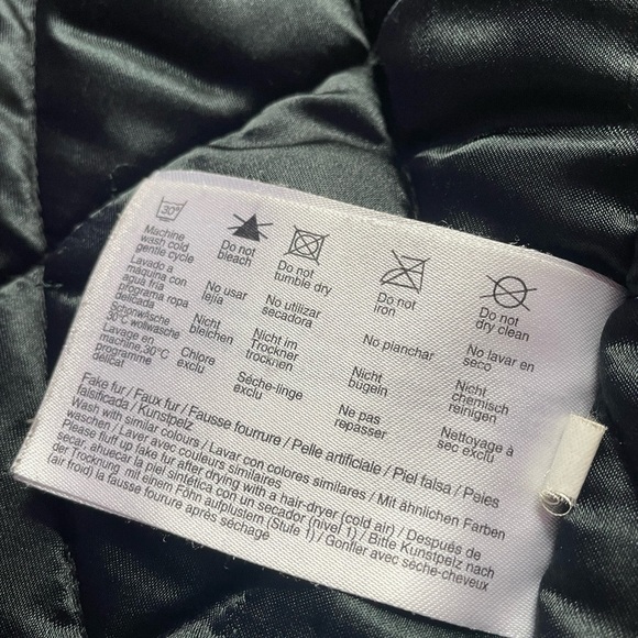 EDC Esprit Military Bomber Jacket Fur Hood Women’s Size M - Picture 9 of 12